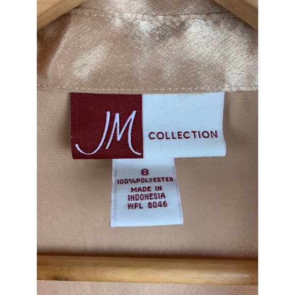 JM Collection Womens Satin Blouse Size 8 Gold - Picture 3 of 6